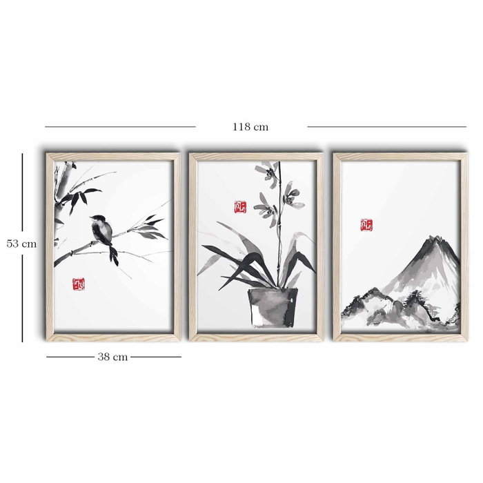 Wallity Cuadro Decorativo Lo Desconocido - 3 Piezas